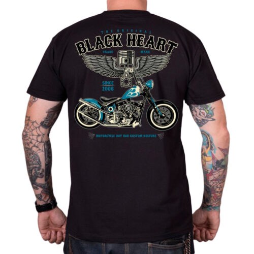 Triko BLACK HEART Blue Chopper  černá